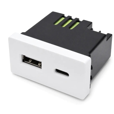 Ładowarka USB 20W super fast USB A+C biały, moduł 1/2 do ramki Tawoia Glass
