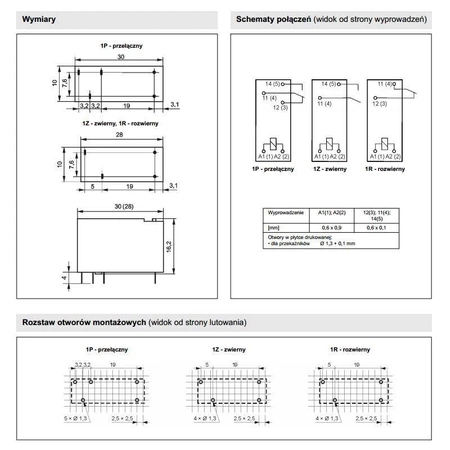 Przekaźnik RM96 SPDT, 12V, 8A, RM96-3011-35-1012