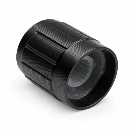 Gałka aluminiowa do potencjometru na oś 6mm - 16x17mm - czarna, srebrny znacznik - GCL16