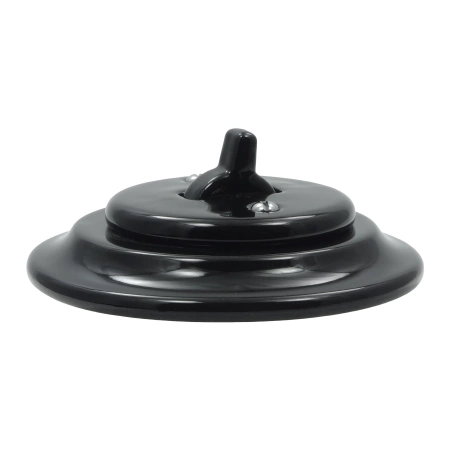 Włącznik światła schodowy kołyskowy ceramiczny, okrągły z ramką, podtynkowy czarny Ceramic Loft