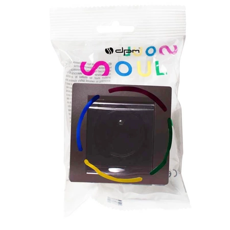 Gniazdo elektryczne bryzgoszczelne IP44 z klapką, montaż podtynkowy, czarna ramka Soul OVA1013B