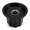 Gałka z kołnierzem do potencjometru na oś 6mm - 20x19mm - z bakelitu, czarna - GBCW19