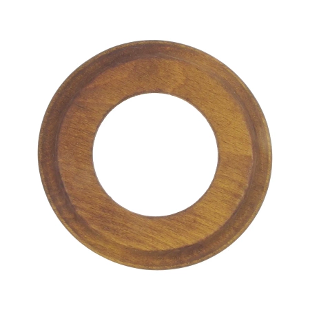 Gniazdo TV/SAT okrągłe czarne z ramką ciemne drewno, montaż podtynkowy, Ceramic Loft