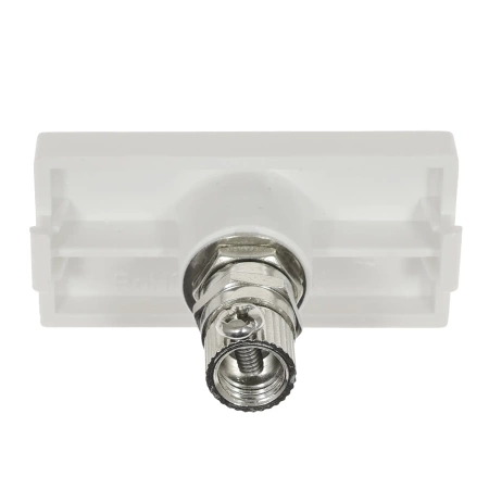 Moduł 1/2 - gniazdo antenowe SAT (typ F) - biały - kompatybilny z ramkami Tawoia Glass