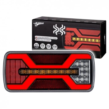 Lampa tylna LED do przyczepy, X-SPIDER 1, 4 funkcje: pozycyjne, kierunkowskaz, stop, odblask, 69 LED, IP67, L2430
