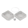 Obudowa hermetyczna ZP90.90.60UJH, 91,6 × 91,4 × 60 mm, ABS, jasnoszara, z uchem, Kradex