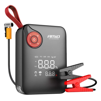 Jump Starter Mini 12V 600A 4w1 Starter - Latarka - Kompresor - Powerbank 7200mAh AMIO 04675