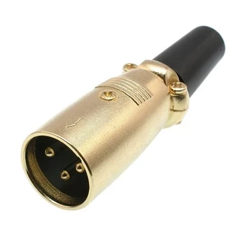 Wtyk XLR męski 3-pin pozłacany na kabel mikrofonowy