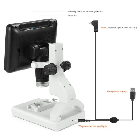 Mikroskop cyfrowy edukacyjny AD108 Andonstar - powiekszenie do 200x, 7 cali LCD, Full HD, zasilanie z USB
