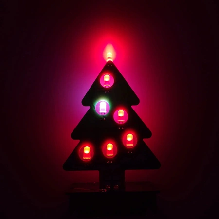 Choinka LED RGB - ozdoba DIY, zestaw do nauki lutowania, AVT XMAS4