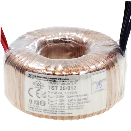 Transformator toroidalny TST 230V/12V - 1,45A; 24V - 0,72A