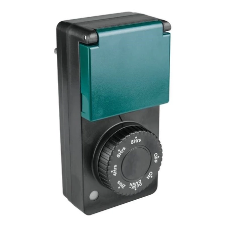 Programator czasowy analogowy z czujnikiem zmierzchu, IP44, DT15