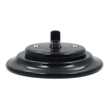 Włącznik dzwonkowy kołyskowy ceramiczny, okrągły z ramką, podtynkowy czarny Ceramic Loft