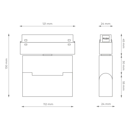 Reflektor szynowy magnetyczny liniowy regulowany 6W 480lm 4000K czarny M-LINE