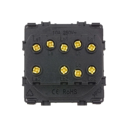 Moduł - Włącznik światła schodowy potrójny - czarny - Tawoia Glass