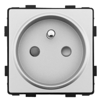 Moduł - gniazdo elektryczne pojedyncze z bolcem - szare - Tawoia Glass