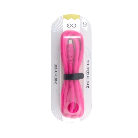 Kabel USB do USB-C 2m, eXc WHIPPY Pro 60W neon