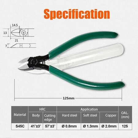 Szczypce PM-905FHC obcinaczki Cu 2mm / stal 0.8mm 128mm Proskit