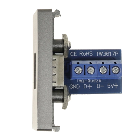 Moduł 1/2 - ładowarka USB 2.4A, 1x USB - szary - kompatybilny z ramkami Tawoia Glass