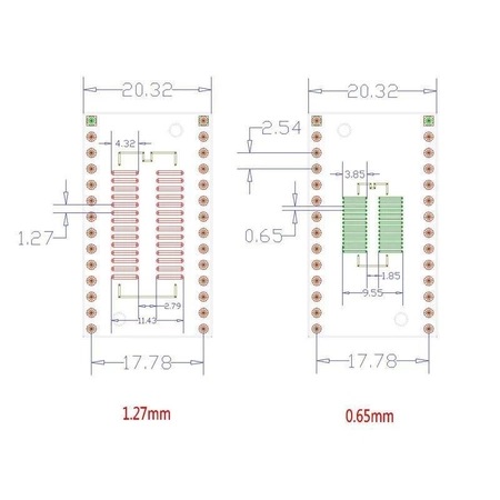 Adapter płytkowy SOP28 / SSOP28 na DIP28 do prototypowania układów SMD, PU04