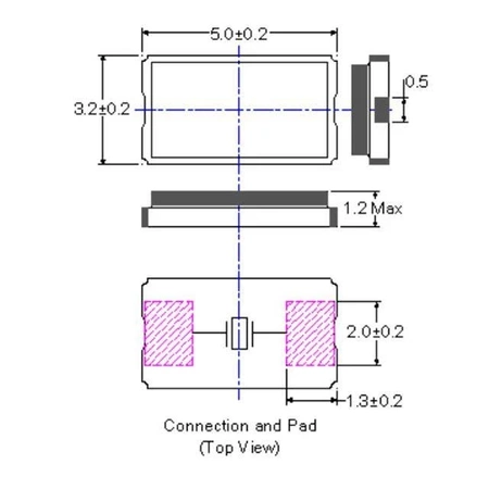 Rezonator kwarcowy 12MHz SMD 5.0x3.2 2PAD