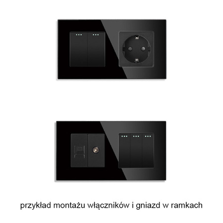 Ramka szklana - podwójna - czarna - do modułów Tawoia Glass