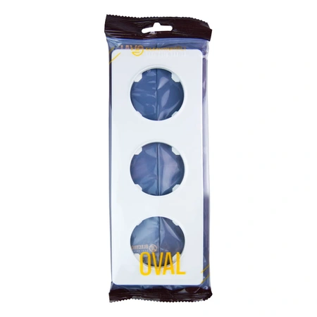 Ramka plastikowa potrójna, biała, OVAL