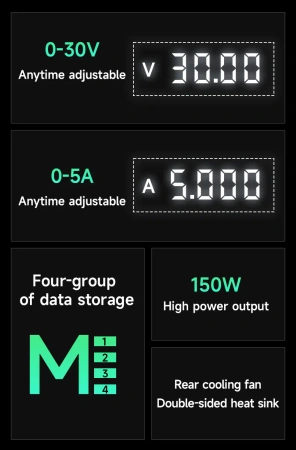 Zasilacz laboratoryjny 30V/5A DSP30D5 Mechanic