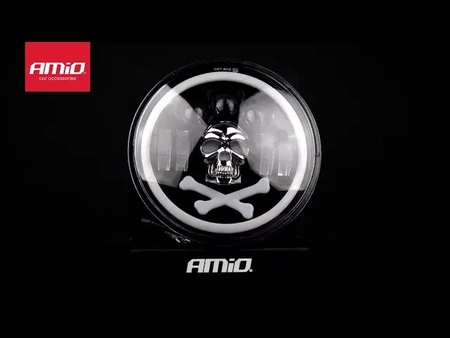 Lampa robocza LED SKULL czaszka ozdobna 12V 24V AMIO-03695