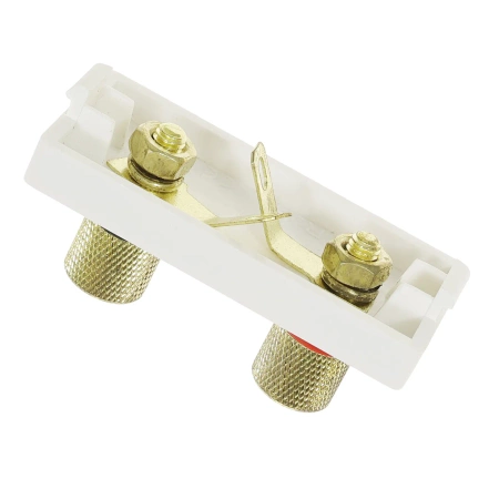 2 gniazda banan 4mm Audio Stereo biały, moduł 1/2 do ramki Tawoia Glass