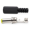 Wtyk zasilający DC 2,5/5,5/14 mm prosty, na kabel, wzmocniony HQ
