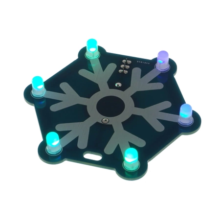 Niebieska świąteczna ozdoba LED RGB - zestaw DIY do nauki lutowania, XMAS2