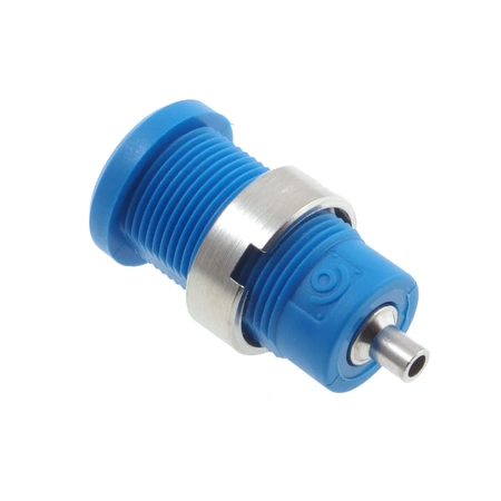 Gniazdo bezpieczne 4mm lutowane tuleja 25A niebieskie