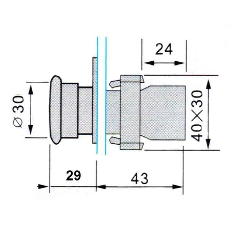 Przycisk bezpieczeństwa grzybek 30mm XB2-BS442C