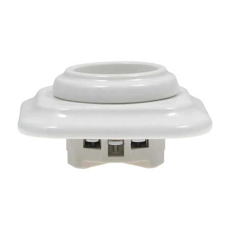 Gniazdo elektryczne ceramiczne kwadratowe z ramką, montaż podtynkowy, kolor biały Ceramic Loft