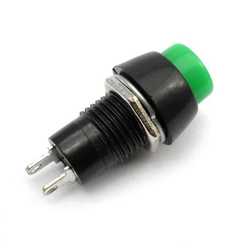 Przełącznik chwilowy OFF-(ON) reset zielony okrągły, PBS-20B