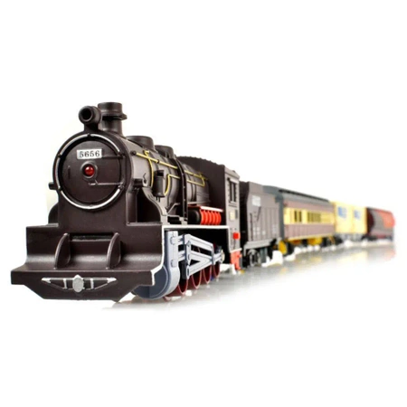 Zestaw Realistyczna Kolejka Parowóz Wagony Zajazd Tory