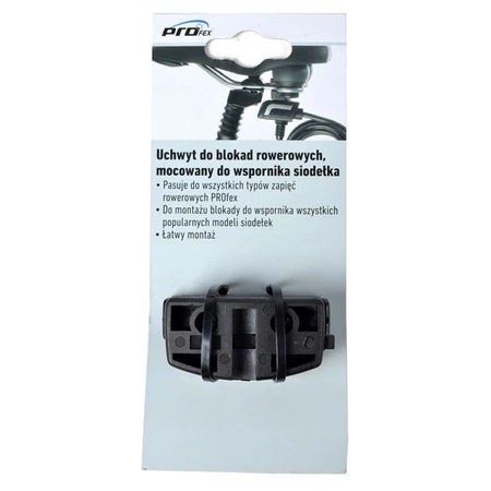Uchwyt do blokad rowerowych mocowany do wspornika siodełka, proFex