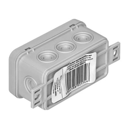 Puszka instalacyjna 8 przepustów 80x45x41mm IP54 szara