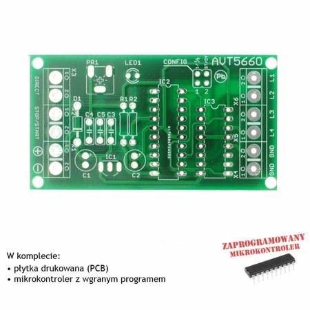 Sterownik bipolarnego silnika krokowego - PCB i mikroprocesor do projektu AVT 5660