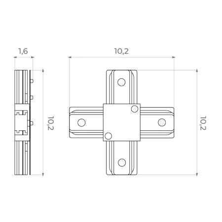 Złączka typu X do szyny, biała
