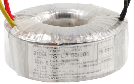 Transformator toroidalny 50VA Indel TSTLA 50/001 230V (6.3V - 8A) do wzmacniaczy lampowych