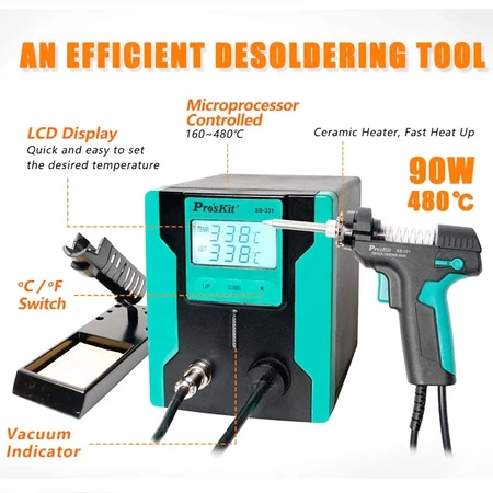 Stacja lutownicza 140W lutownica z odsysaczem Proskit SS-331B