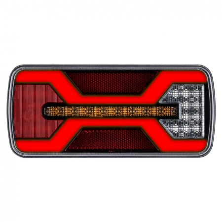 Lampa tylna LED do przyczepy, X-SPIDER 1, 4 funkcje: pozycyjne, kierunkowskaz, stop, odblask, 69 LED, IP67, L2426