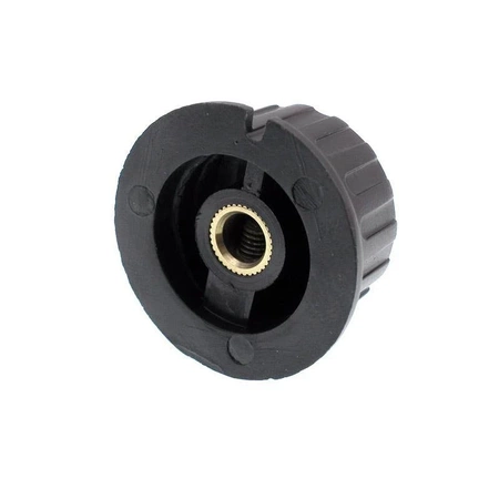 Gałka z kołnierzem, oś 6mm, fi35x18mm, czarna