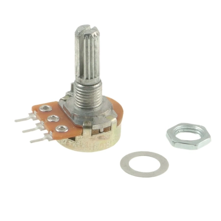 Potencjometr obrotowy, 5 kom, logarytmiczny, oś 6 mm, CT16