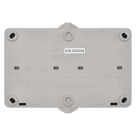 Gniazdo elektryczne podwójne bryzgoszczelne IP54 z klapką, montaż natynkowy, EMOS A1397.1