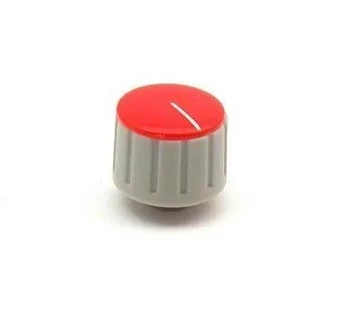 Gałka do potencjometru na oś 6mm - 18x13mm - szara, czerwony znacznik - GS18