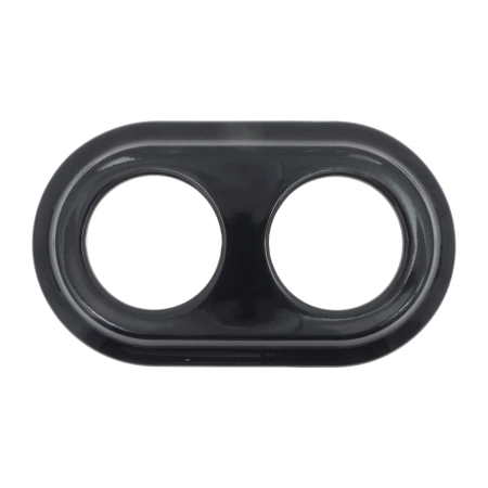 Gniazdo USB A+C 4A + Gniazdo elektryczne okrągłe z ramką podwójną, czarne, montaż podtynkowy, Ceramic Loft