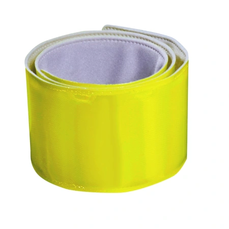 Opaska odblaskowa samozaciskowa 30 cm, żółta, na rękę i nogawkę, AMiO CC42253